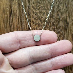 18 Inch 925 Sterling Silver Mini Tarnished Circle Chain Necklace